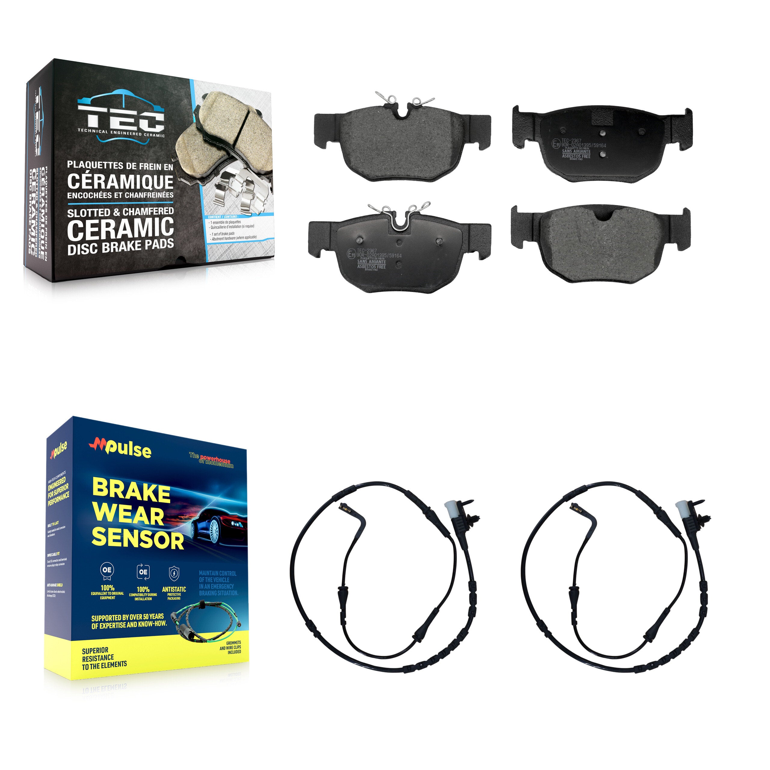 Rear Ceramic Disc Brake Pads And Wear Sensor Kit For Jaguar F-Pace Land Rover Range Velar KTW-101719