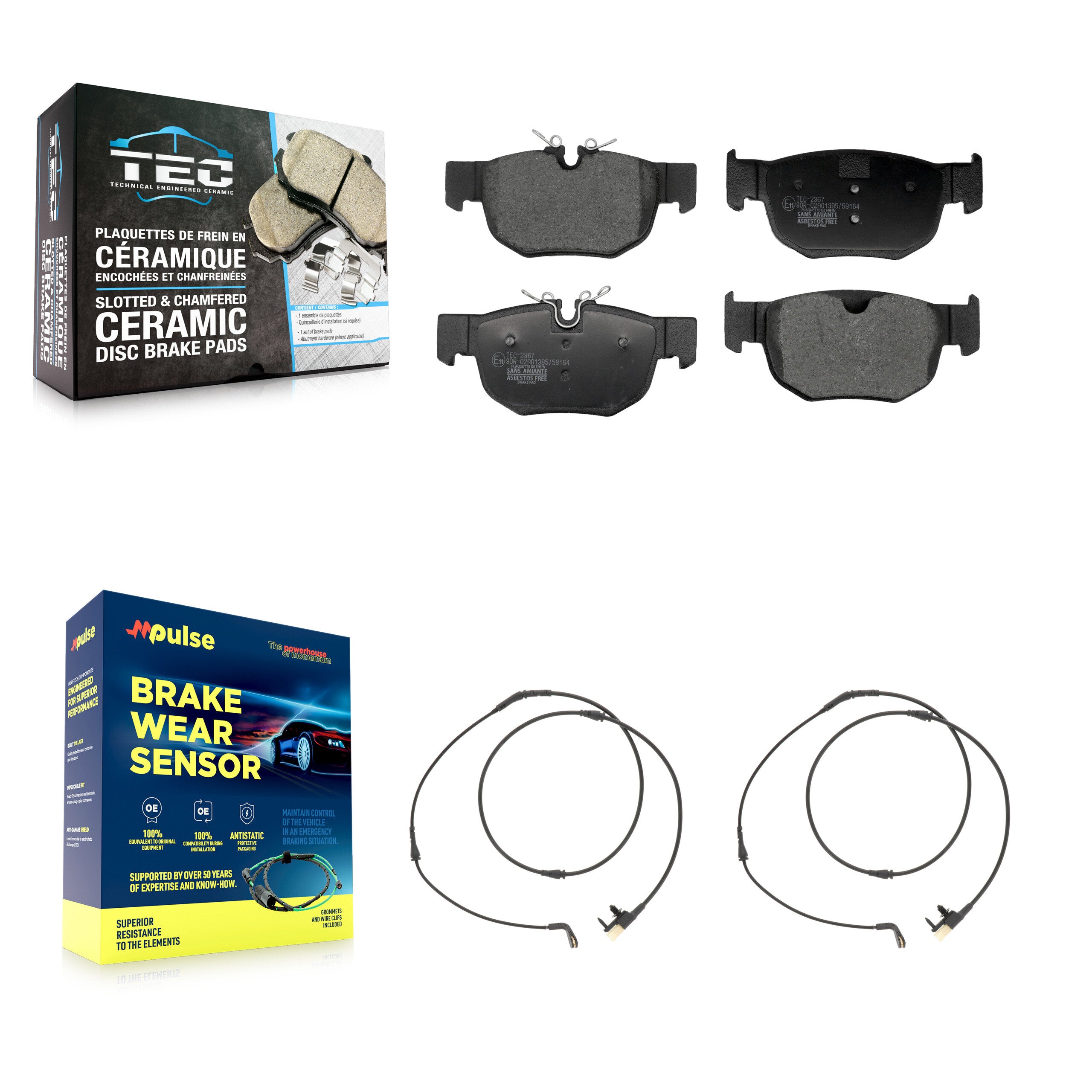 Rear Ceramic Disc Brake Pads And Wear Sensor Kit For Land Rover Range Velar Jaguar F-Pace KTW-101720