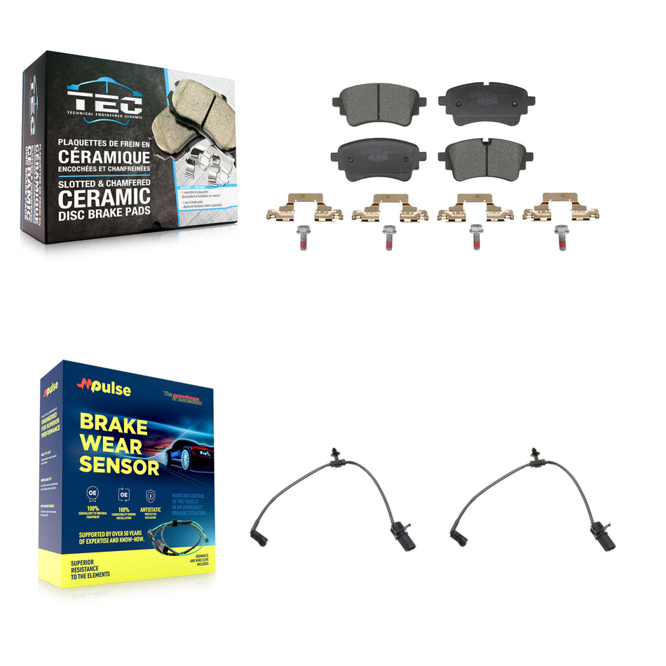 Rear Ceramic Brake Pad Wear Sensor Kit For Audi A5 Sportback A4 Quattro S5 allroad RS5 S4 KTW-101726