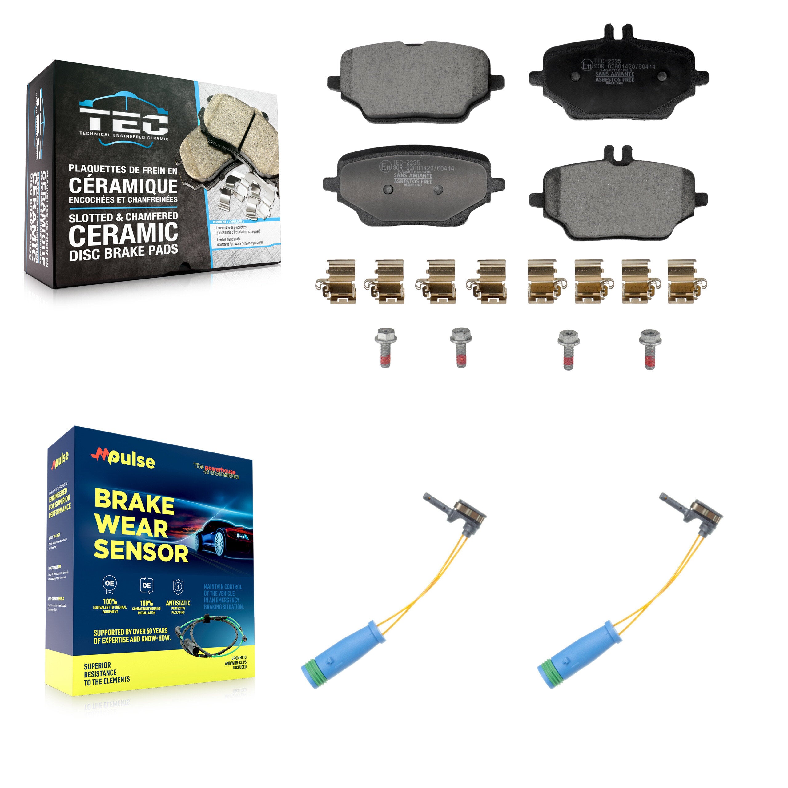 Rear Ceramic Disc Brake Pads And Wear Sensors Kit For Mercedes-Benz GLE350 KTW-101734