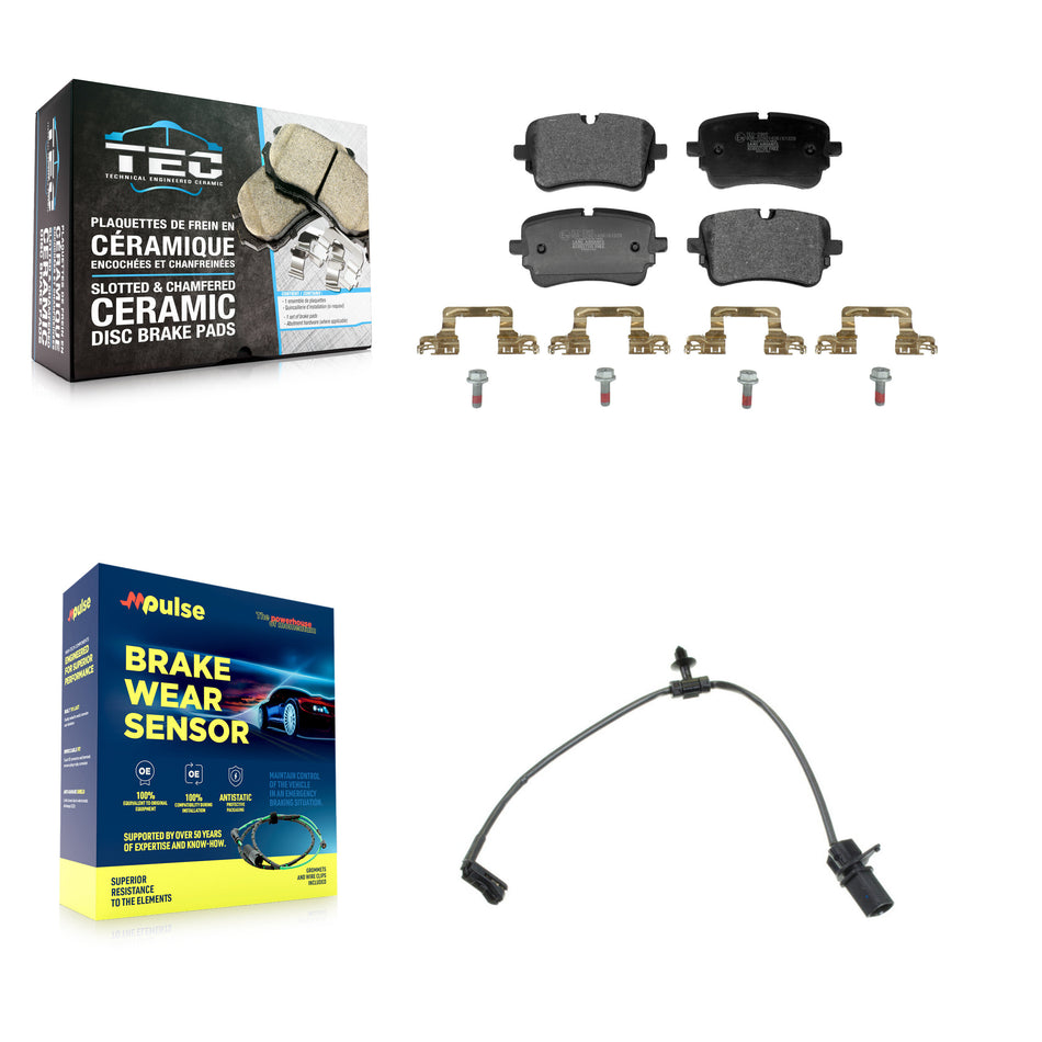 Rear Ceramic Disc Brake Pads And Wear Sensors Kit For Audi Q7 Q8 SQ8 SQ7 A8 Quattro S8 KTW-101744