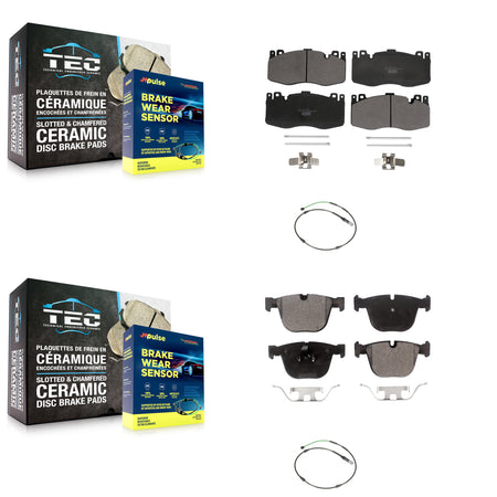 Front Rear Ceramic Disc Brake Pads And Wear Sensors Kit For 2015-2016 BMW X5 M with 4.4L KTW-101752