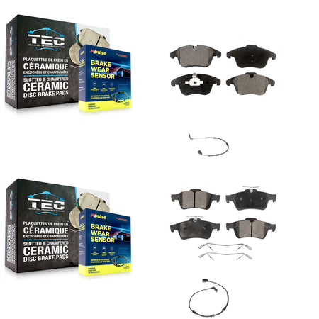 Front Rear Ceramic Disc Brake Pads And Wear Sensors Kit For Jaguar XF KTW-101755