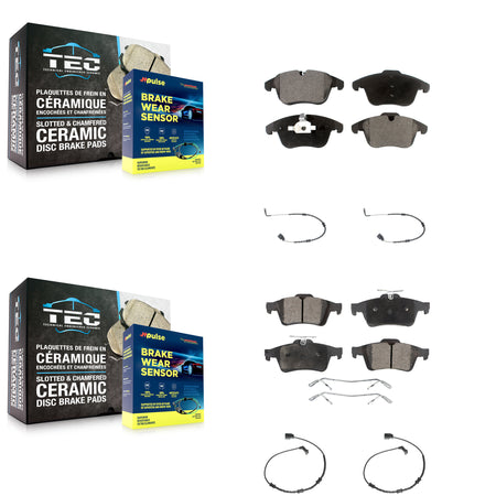 Front Rear Ceramic Disc Brake Pads And Wear Sensors Kit For Jaguar XF KTW-101770