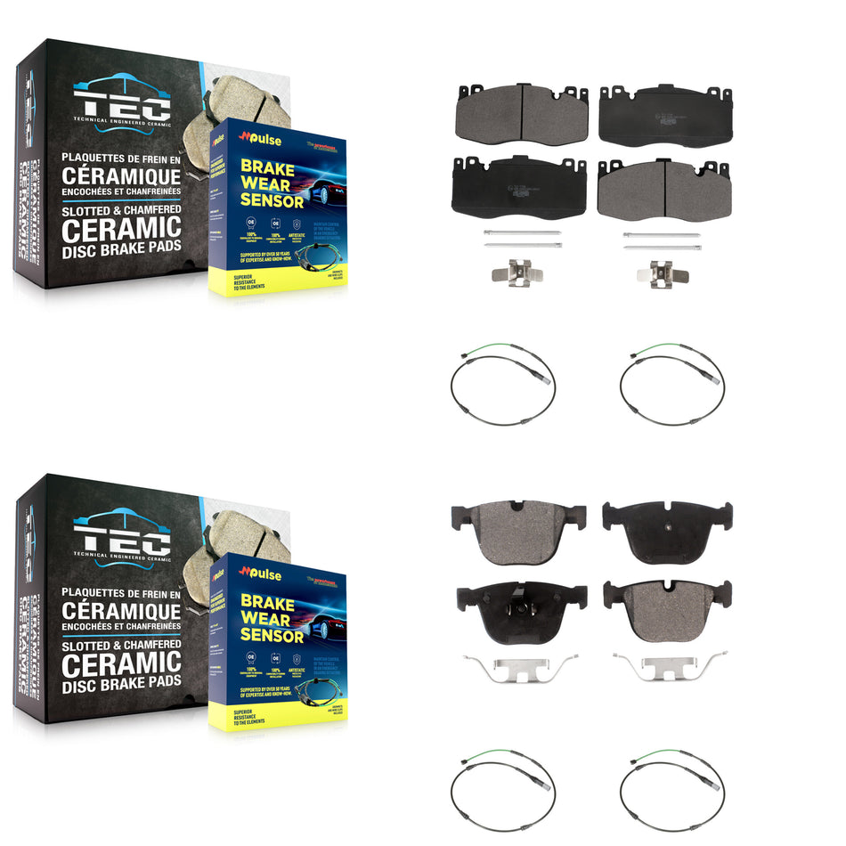 Front Rear Ceramic Disc Brake Pads And Wear Sensors Kit For 2015-2016 BMW X5 M with 4.4L KTW-101772