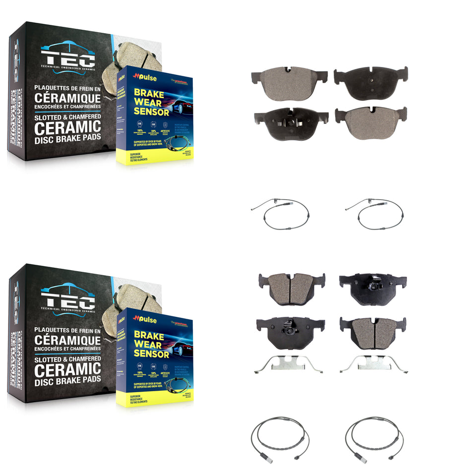 Front Rear Ceramic Brake Pad And Wear Sensor Kit For 2015-2016 BMW X5 xDrive35d with 3.0L KTW-101773