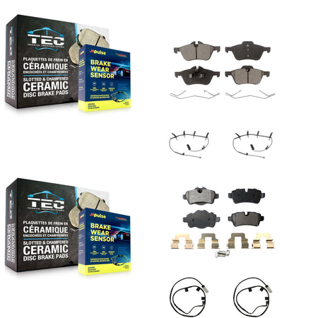 Front Rear Ceramic Disc Brake Pads And Wear Sensors Kit For Mini Cooper KTW-101778