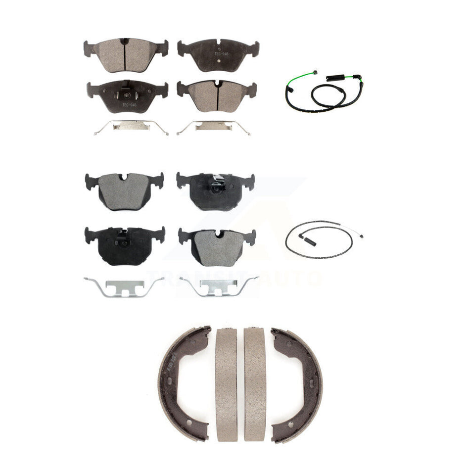 Front Rear Ceramic Disc Brake Pads And Wear Sensors Kit (5Pc) For BMW X3 3.0L KTW-101783