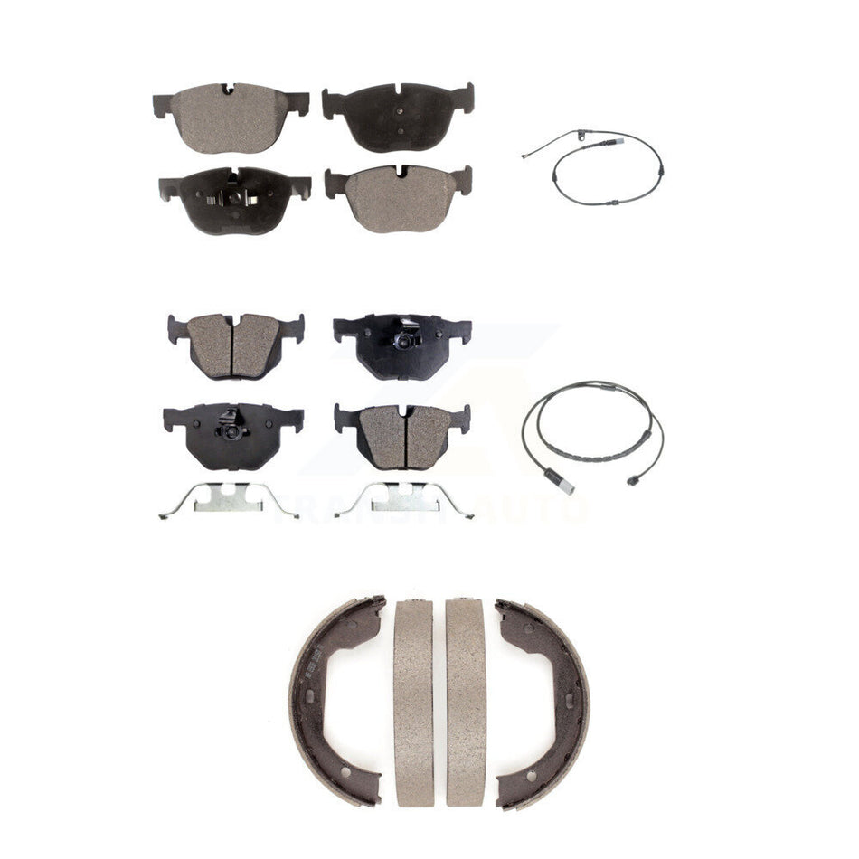 Front Rear Ceramic Brake Pad & Wear Sensor Kit (5Pc) For 15-16 BMW X5 xDrive35d with 3.0L KTW-101785