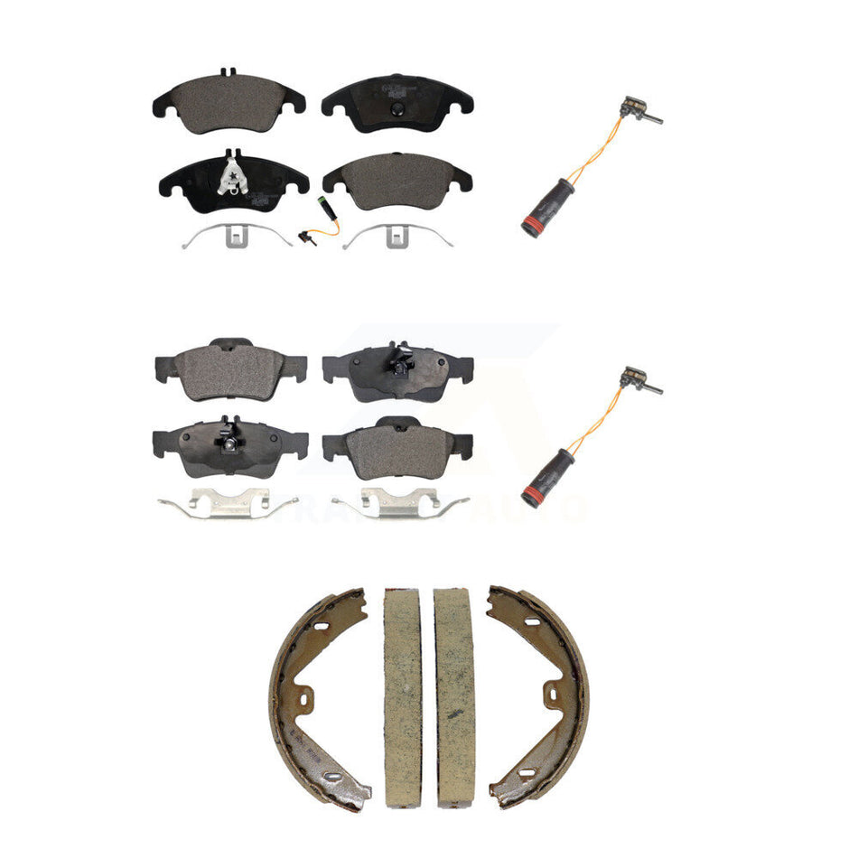 Front Rear Ceramic Brake Pad Extra Wear Sensor Kit (5Pc) For Mercedes-Benz E350 E250 E400 KTW-101797