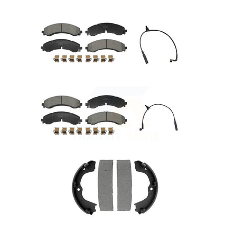 Front Rear Ceramic Brake Pads Wear Sensor Kit (5Pc) For GMC Chevrolet Sierra 2500 HD 3500 KTW-101799