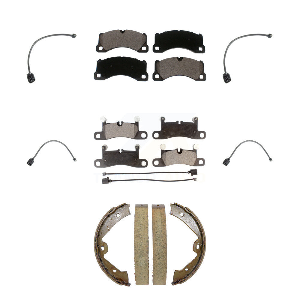 Front Rear Ceramic Brake Pad Extra Wear Sensor Kit (7Pc) For Porsche Cayenne with Harness KTW-101806