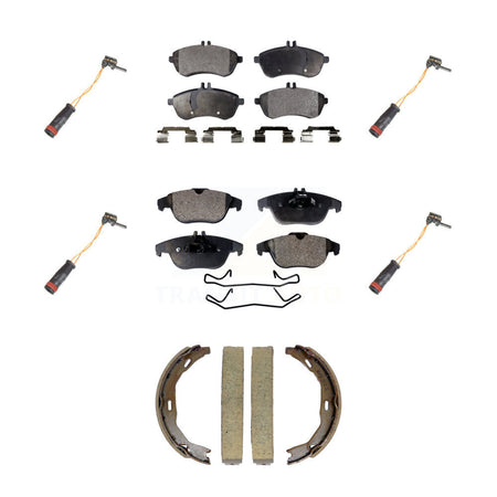 Front Rear Ceramic Disc Brake Pads Wear Sensor Kit (7Pc) For Mercedes-Benz C300 C250 C230 KTW-101810