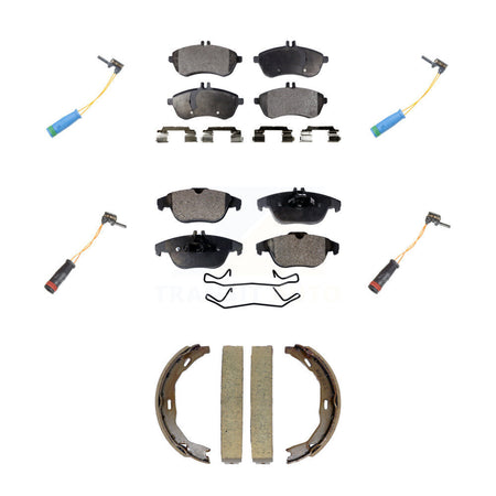 Front Rear Ceramic Disc Brake Pads Wear Sensor Kit (7Pc) For 2012 Mercedes-Benz C250 1.8L KTW-101813