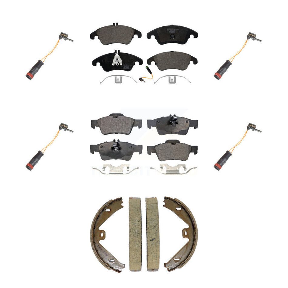 Front Rear Ceramic Brake Pad Extra Wear Sensor Kit (7Pc) For Mercedes-Benz E350 E250 E400 KTW-101814