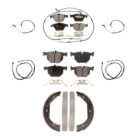 Front Rear Ceramic Brake Pad & Extra Wear Sensor Kit (7Pc) For BMW X1 xDrive35i with 3.0L KTW-101818