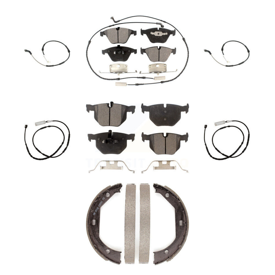 Front Rear Ceramic Brake Pad & Extra Wear Sensor Kit (7Pc) For BMW X1 xDrive35i with 3.0L KTW-101818