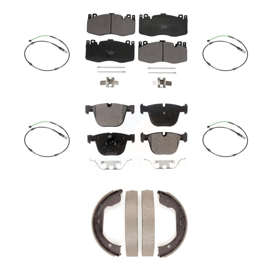 Front Rear Ceramic Disc Brake Pads Wear Sensor Kit (7Pc) For 2015-2016 BMW X5 M with 4.4L KTW-101819