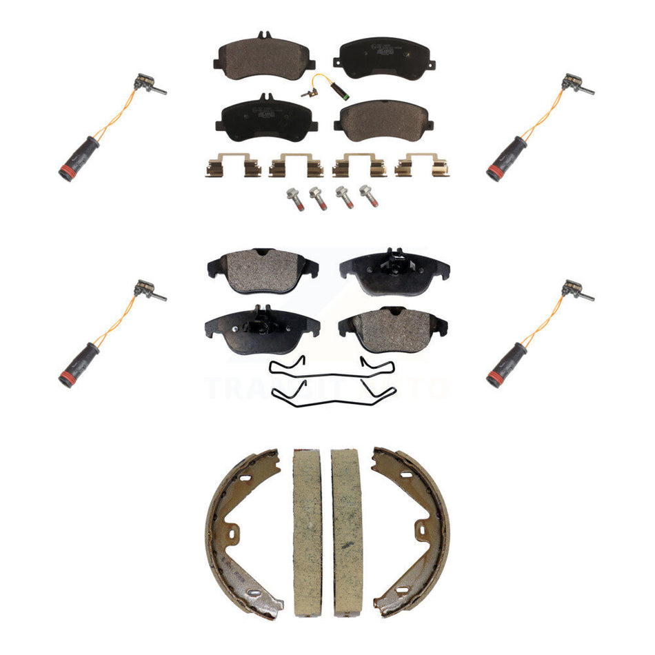 Front Rear Ceramic Brake Pads Extra Wear Sensor Kit (7Pc) For Mercedes-Benz GLK350 GLK250 KTW-101823