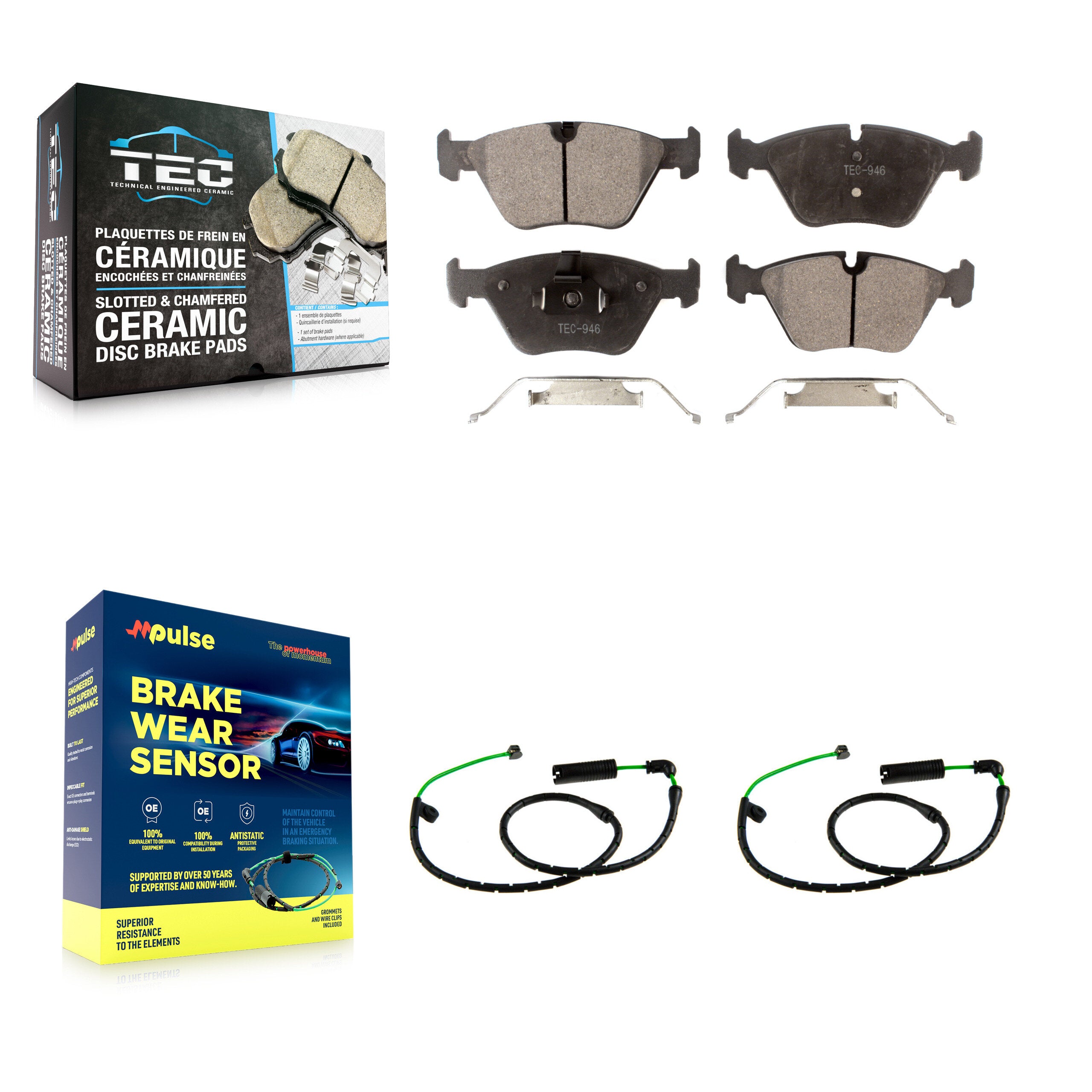 Front Ceramic Disc Brake Pads And Wear Sensors Kit For BMW X3 3.0L KTW-101832