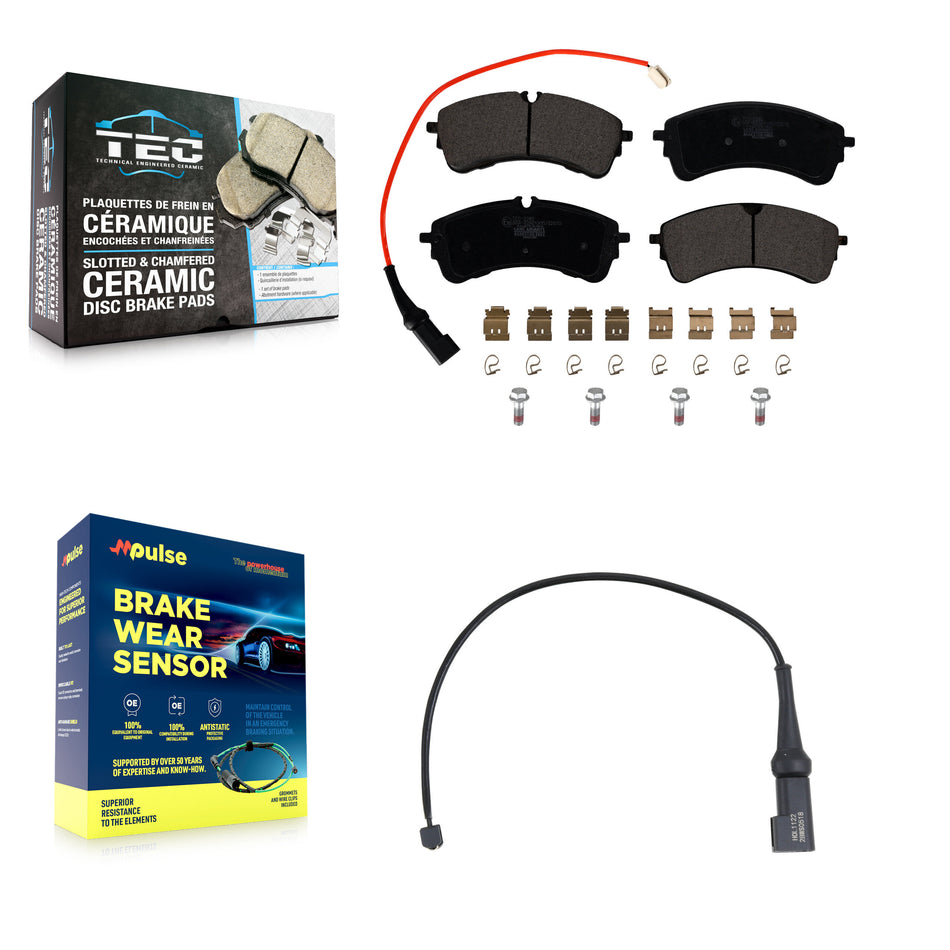 Rear Ceramic Disc Brake Pads And Extra Wear Sensors Kit For Ford Transit-350 HD KTW-101836