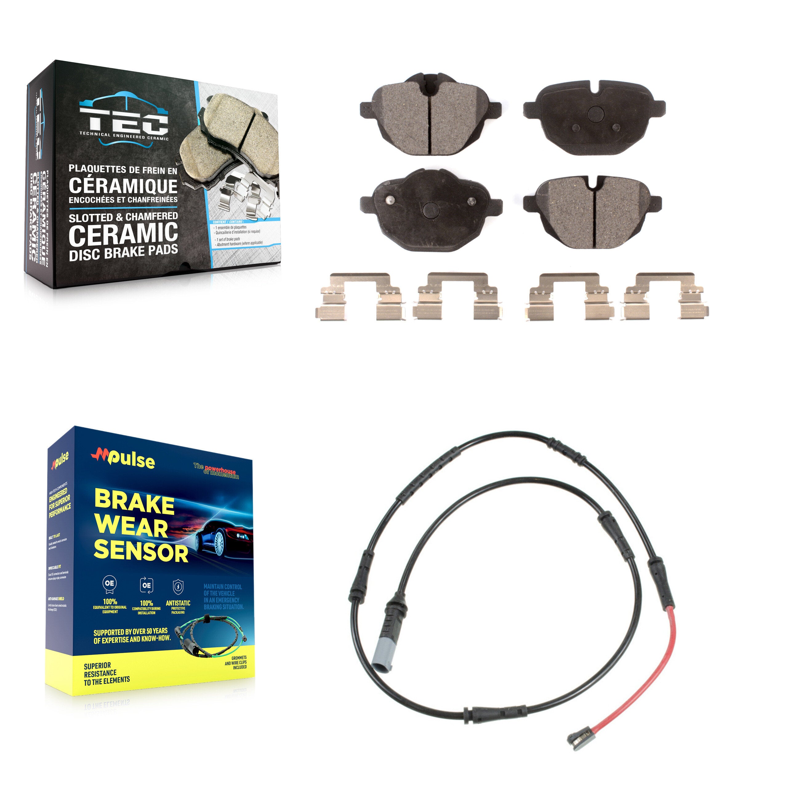 Rear Ceramic Disc Brake Pads And Wear Sensors Kit For BMW 528i xDrive 535d KTW-101837