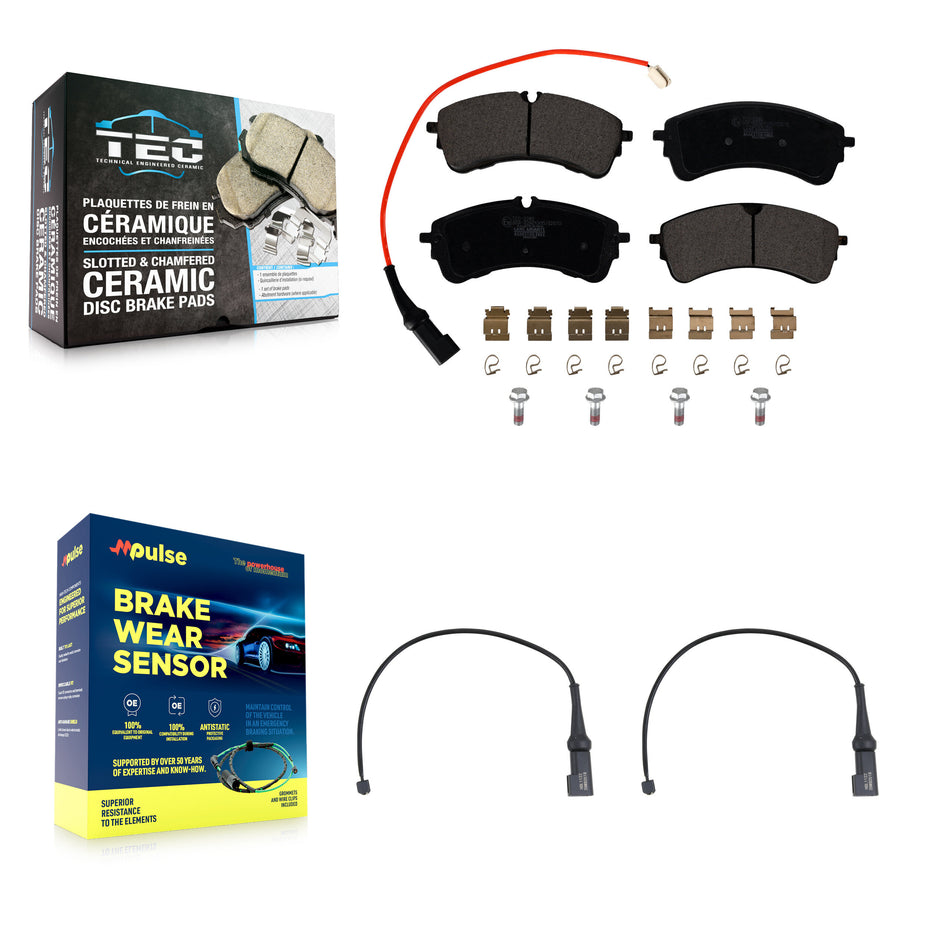 Rear Ceramic Disc Brake Pads And Extra Wear Sensors Kit For Ford Transit-350 HD KTW-101843
