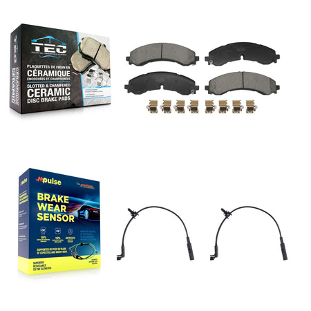 Rear Ceramic Brake Pads & Wear Sensor Kit For GMC Chevrolet Sierra 2500 HD Silverado 3500 KTW-101846