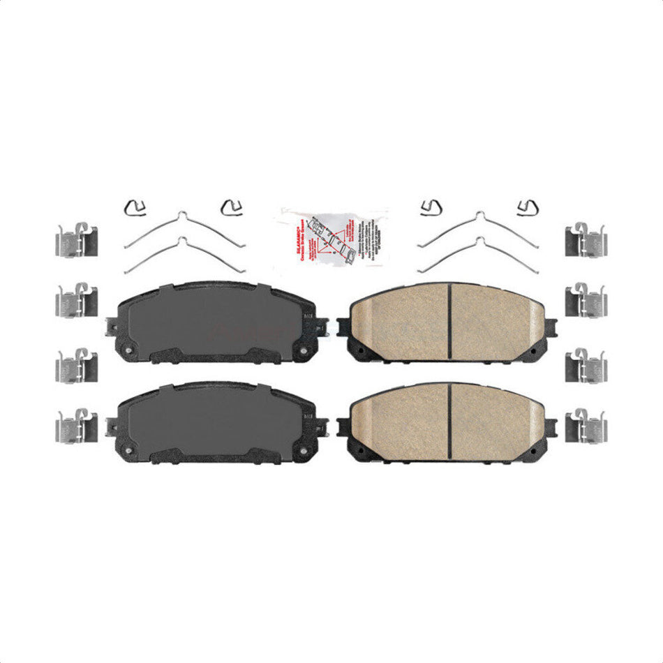Front Ceramic Disc Brake Pads NWF-PRC1843 For 2014-2023 Jeep Cherokee With Dual Piston Caliper