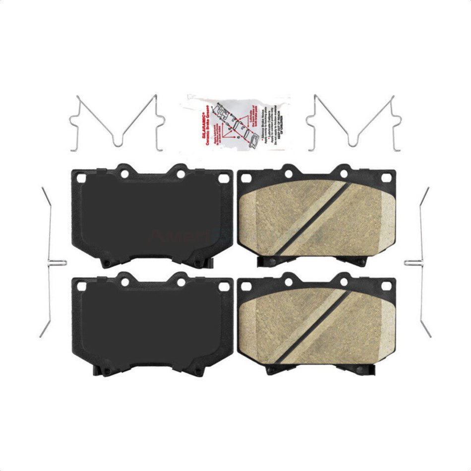 Front Ceramic Disc Brake Pads NWF-PRC812 For Toyota Tundra Sequoia 4.7" Plate Length by AmeriBRAKES