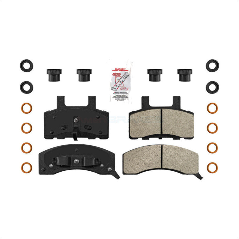 Front Semi-Metallic Disc Brake Pads NWF-PRM370 For Chevrolet GMC Dodge Tahoe K2500 Ram 2500 C2500 K1500 Suburban C3500 K3500 Express 3500 C1500 Savana Yukon R2500 C35 by AmeriBRAKES