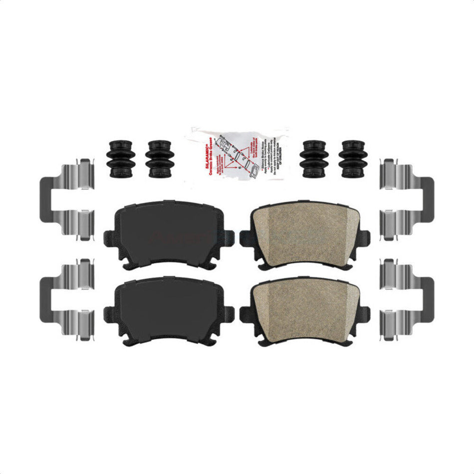 Rear Ceramic Disc Brake Pads NWF-PTC1108 For Volkswagen Jetta Audi GTI CC A4 Quattro Passat A6 Tiguan Rabbit Golf Eos A3 TT Limited R R32 R8 S6 RS TTS by AmeriBRAKES