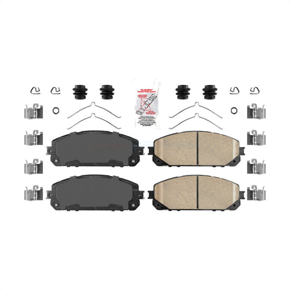 Front Ceramic Disc Brake Pads NWF-PTC1843 For 2014-2023 Jeep Cherokee With Dual Piston Caliper
