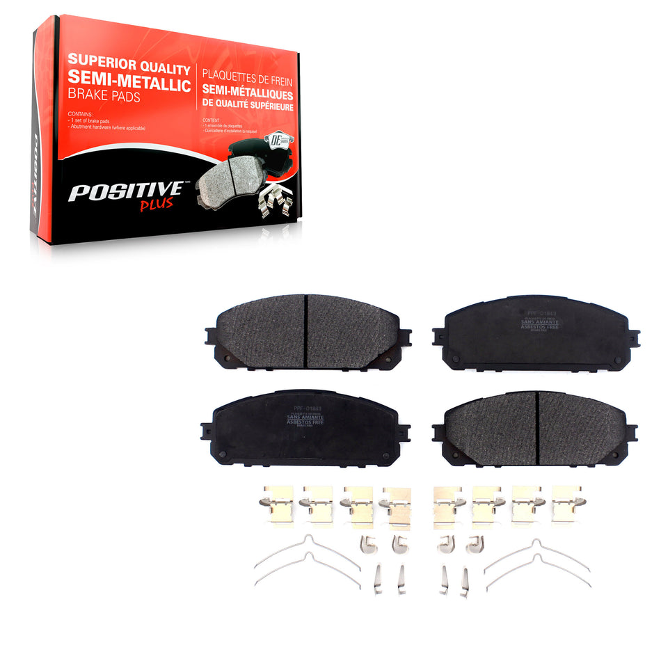 Front Semi-Metallic Disc Brake Pads PPF-D1843 For 2014-2023 Jeep Cherokee With Dual Piston Caliper