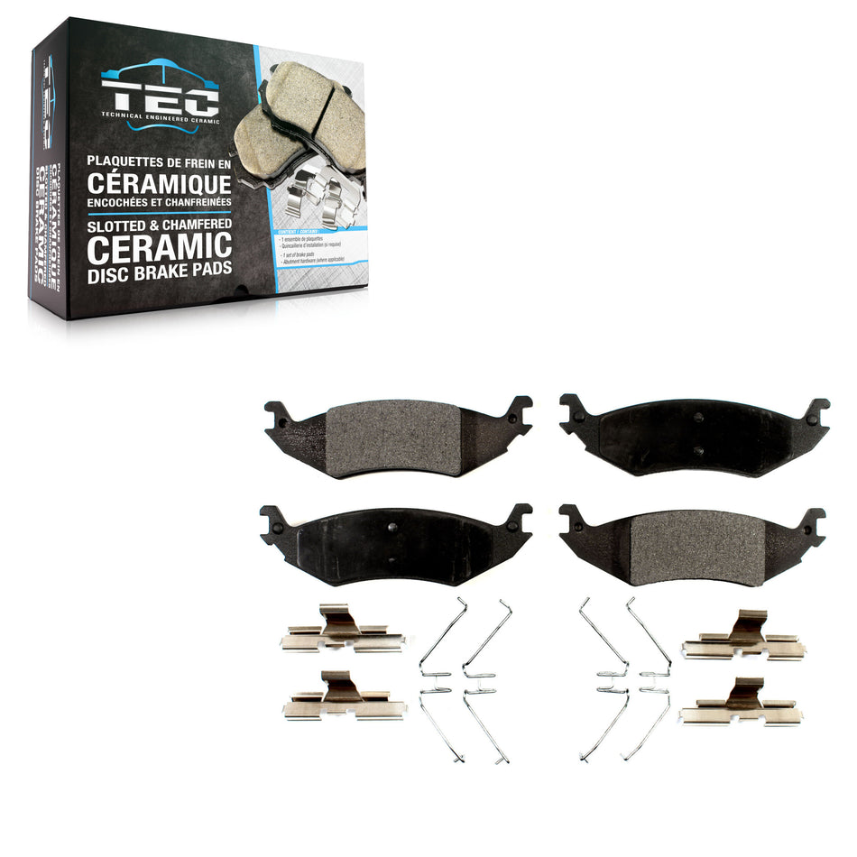 Rear Ceramic Disc Brake Pads TEC-1046 For Ford E-150 Club Wagon Econoline