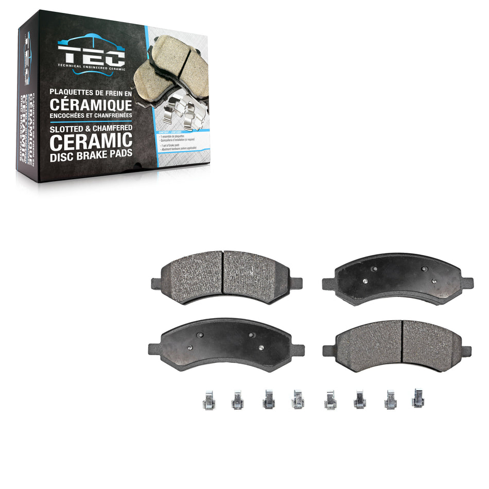 Front Ceramic Disc Brake Pads TEC-1084 For Ram 1500 Classic Dodge Dakota Jeep Wrangler JK Chrysler