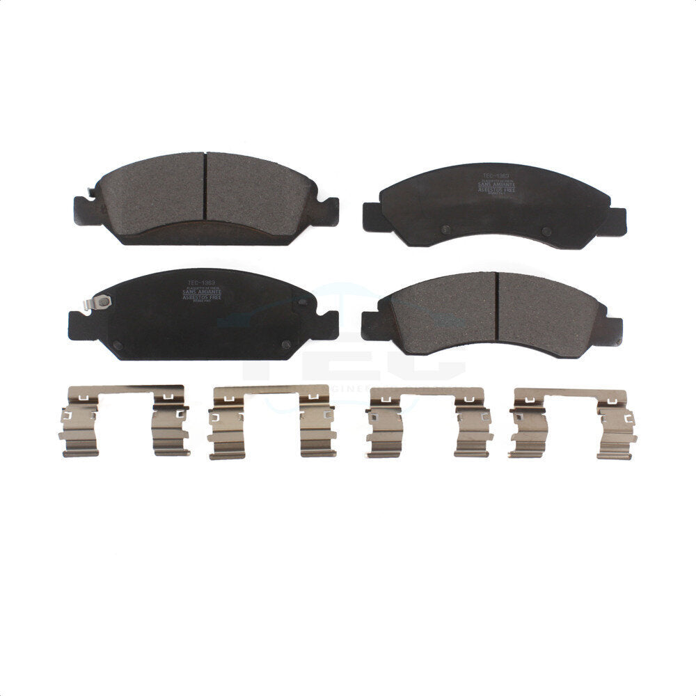 Front Ceramic Disc Brake Pads TEC-1363 For Chevrolet Silverado 1500 GMC Sierra Tahoe Cadillac Yukon Suburban Escalade XL Classic XTS Avalanche ESV Express LD EXT Savana Limited Cheyenne by TEC