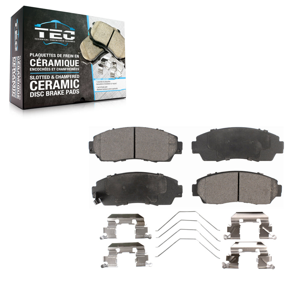 Front Ceramic Disc Brake Pads TEC-1521 For Honda CR-V Odyssey Civic Acura RDX Passport Subaru Legacy