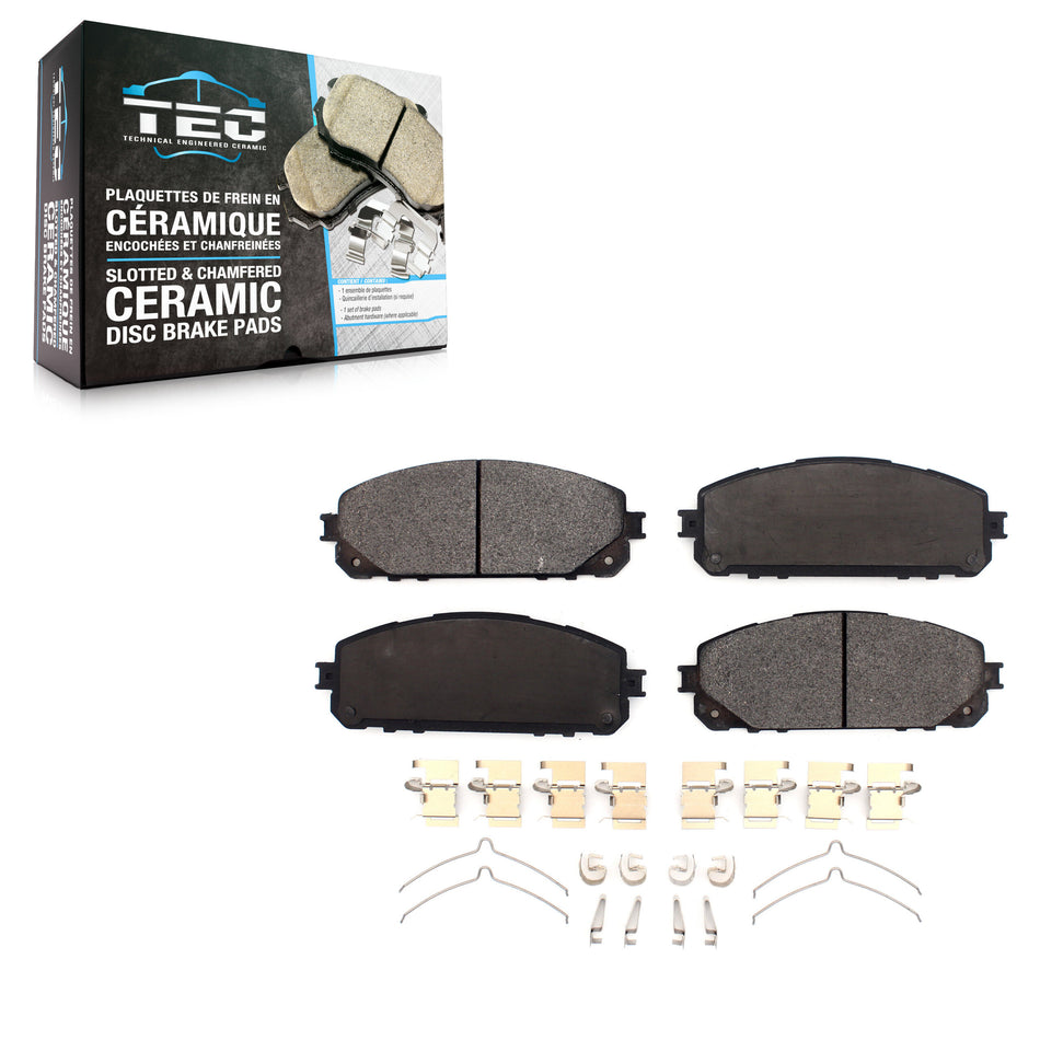 Front Ceramic Disc Brake Pads TEC-1843 For 2014-2023 Jeep Cherokee With Dual Piston Caliper