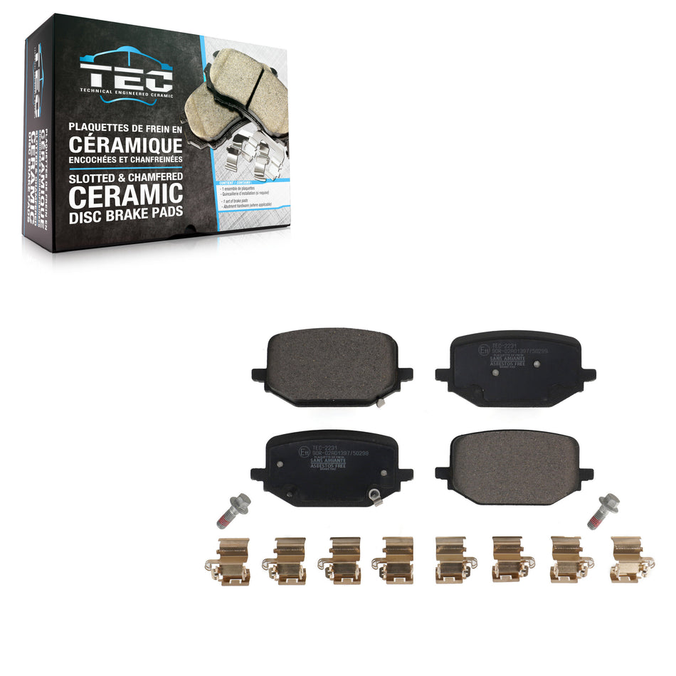 Rear Ceramic Disc Brake Pads TEC-2231 For Ford Explorer Lincoln Aviator Police Interceptor Utility