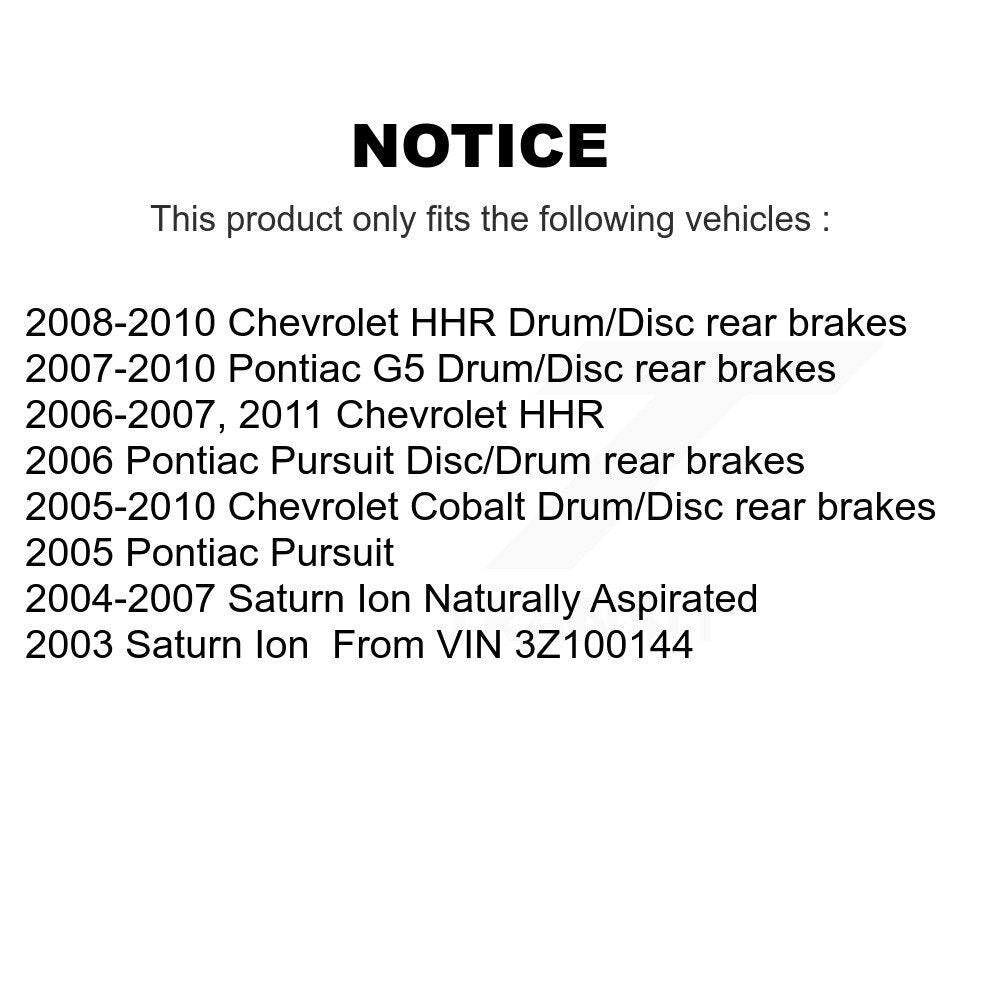 Rear Brake Hydraulic Hose 12-H620471 For Chevrolet Cobalt Pontiac G5 Saturn Ion HHR Pursuit