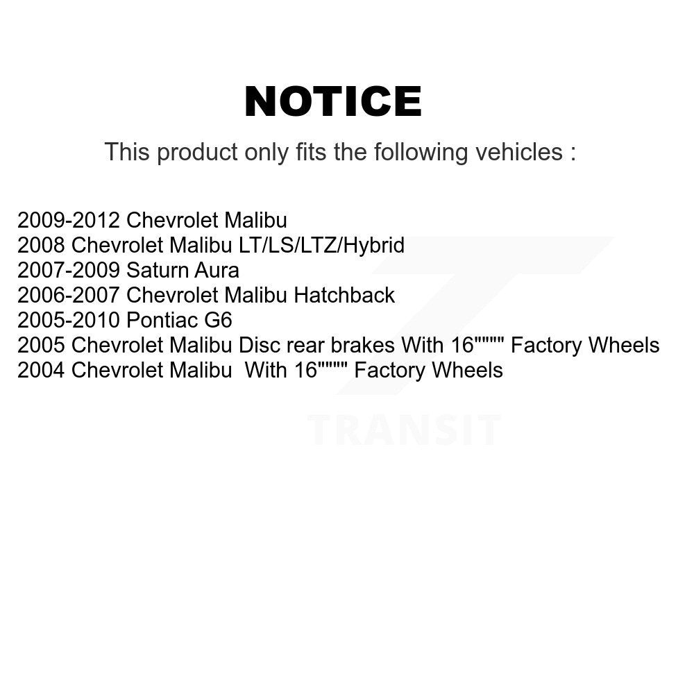 Rear Brake Hydraulic Hose 12-H620476 For Chevrolet Malibu Pontiac G6 Saturn Aura