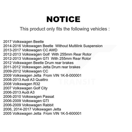 Rear Brake Hydraulic Hose 12-H620969 For Volkswagen Jetta Rabbit Golf Beetle Audi GTI Passat CC A3