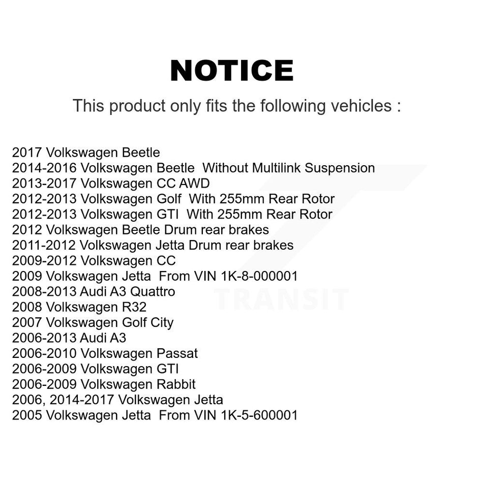 Rear Brake Hydraulic Hose 12-H620969 For Volkswagen Jetta Rabbit Golf Beetle Audi GTI Passat CC A3