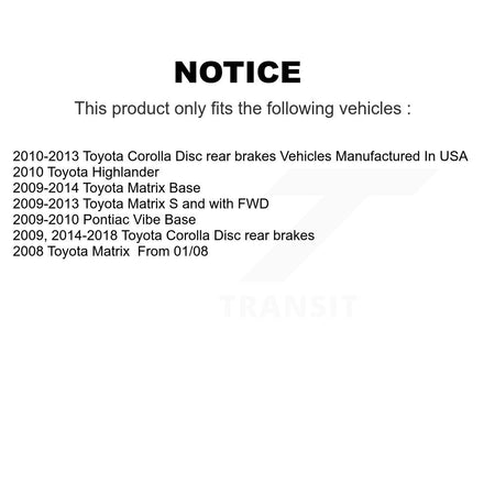 Brake Hydraulic Hose 12-H621133 For Toyota Corolla Matrix Pontiac Vibe Highlander