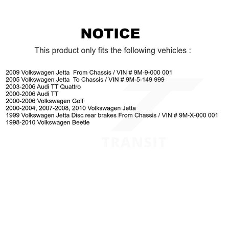 Rear Left Outer Brake Hydraulic Hose 12-H621173 For Volkswagen Jetta Beetle Golf Audi TT Quattro