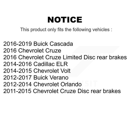 Rear Right Brake Hydraulic Hose 12-H621655 For Chevrolet Cruze Buick Verano Limited Orlando Volt ELR