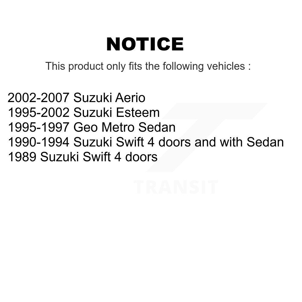 Rear Drum Brake Hardware Kit 13-H17344 For Suzuki Aerio Esteem Geo Metro Swift