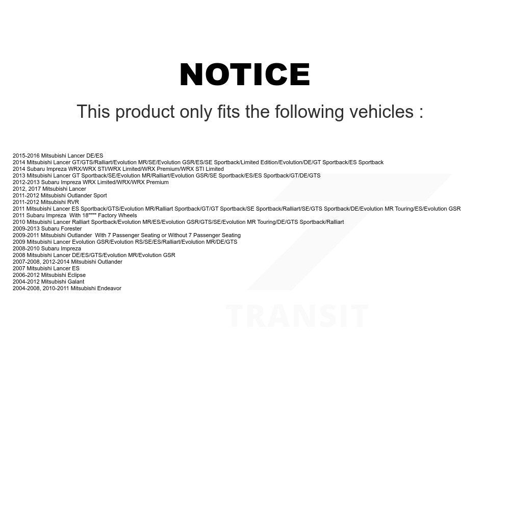 Rear Parking Brake Hardware Kit 13-H17392 For Mitsubishi Subaru Lancer Impreza Outlander Forester