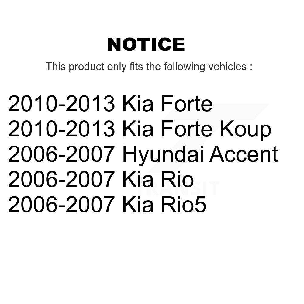 Rear Parking Brake Hardware Kit 13-H17416 For Kia Forte Hyundai Accent Koup Rio5 Rio